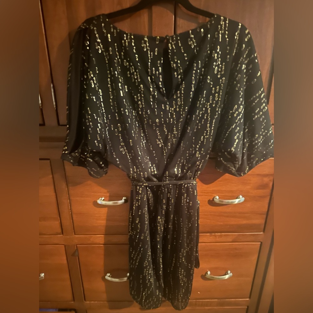 beautiful lined black gold dress